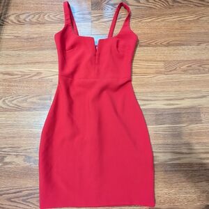 Likely Red Square Neck Bodycon Mini Dress Classy